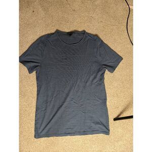John Varvatos Women's Crewneck Short Sleeve Pima Cotton T-Shirt Blue Size Medium